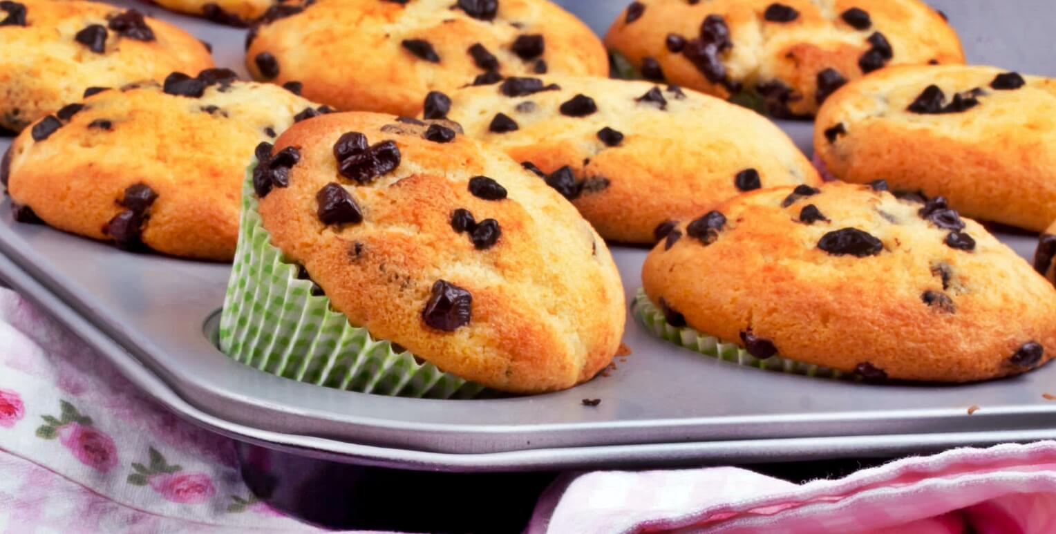KÃ¶nnyÅ±, puha glutÃ©nmentes muffin, csokicseppekkel megbolondÃ­tva