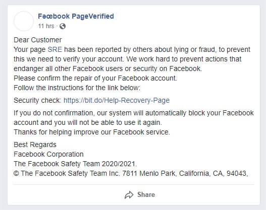 Vigyázat! Csalók, adathalászok a Facebookon!